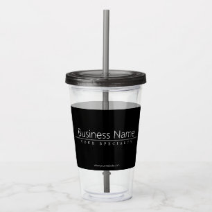 Verre En Acrylique Texte blanc classique simple en noir