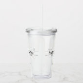 Verre En Acrylique Texte noir classique simple (Droite)