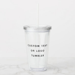 Verre En Acrylique Texte Ou Logo Personnalisé Minimaliste