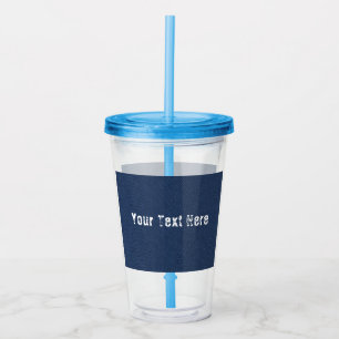 Verre En Acrylique Texte personnalisé Acrylique Tumbler Bleu Jeans De