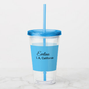 Verre En Acrylique Texte simple minimal ajoutez votre nom lieu ville