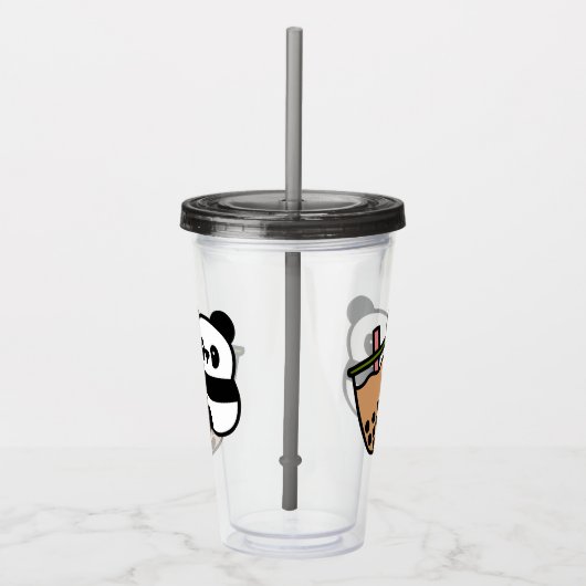 Verre En Acrylique Thé à bulle mou et ours de panda (Droite)