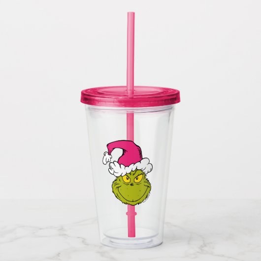 Verre En Acrylique The Grinch in Pink Santa Hat (Devant)
