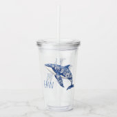 Verre En Acrylique Toile Bleue Floral Plage Dolpho Monogramme (Devant)