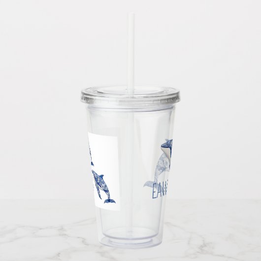 Verre En Acrylique Toile Bleue Floral Plage Dolpho Monogramme (Droite)