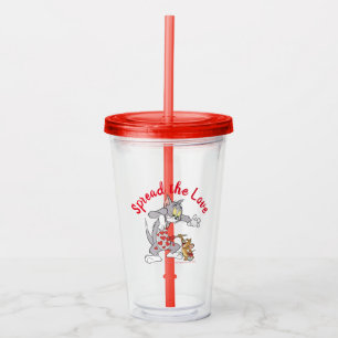 Verre En Acrylique Tom et Jerry Peindre les Coeurs de la Saint-Valent
