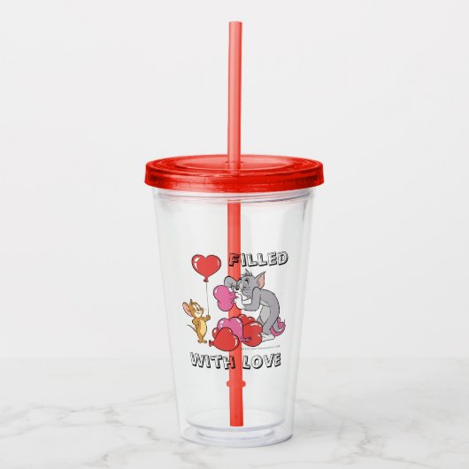 Verre En Acrylique Tom & Jerry Inflate Valentine Heart Ballons (Devant)