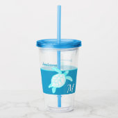 Verre En Acrylique Tortue côtière bleu Turquoise blanc (Devant)