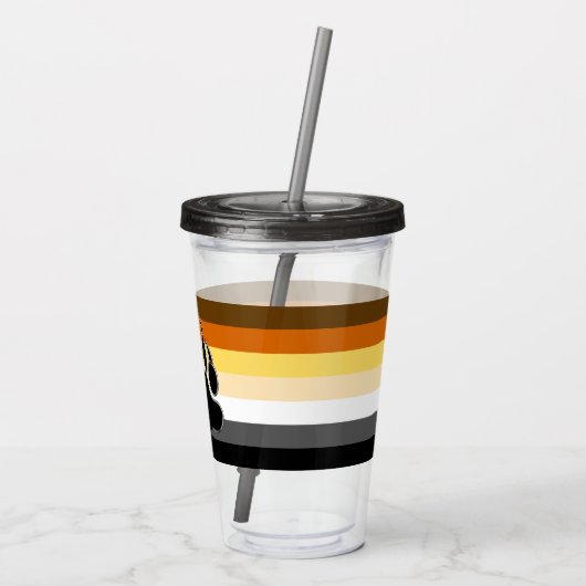 Verre En Acrylique Très Cool Gay Bear Pride Drapeau Ours Paw (Dos)