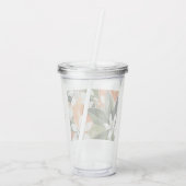 Verre En Acrylique Tropcal Orange & Flowers Watercolor Pattern (Dos)