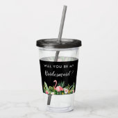 Verre En Acrylique Tropical Serez-Vous Ma Proposition De Servante D'I (Dos)