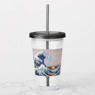 Verre En Acrylique Tsunami Grande Vague au large de Kanagawa Japon pa
