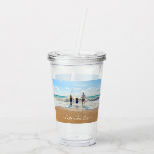 Verre En Acrylique Tumbler en acrylique avec texte et photo personnal