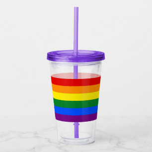 Verre En Acrylique Tumbler en acrylique patriotique avec drapeau LGBT