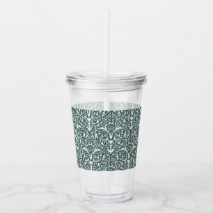 Verre En Acrylique Tumbler Transparent Fleurs Inspiré Art Nouveau - V