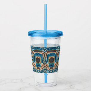 Verre En Acrylique Turquoise Gold Sun Southwestern Art