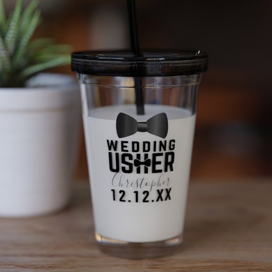 Verre En Acrylique Tuxedo Mariage Usher Bridal Party Tumbler