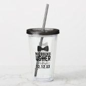 Verre En Acrylique Tuxedo Mariage Usher Bridal Party Tumbler (Dos)