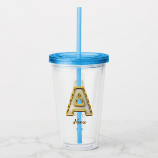 Verre En Acrylique Typographie originale A Monogram Gold