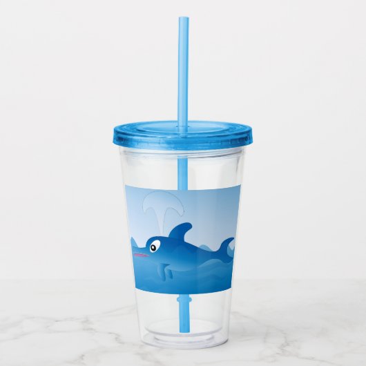 Verre En Acrylique Un dauphin bleu (Devant)