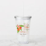 Verre En Acrylique Une Petite Pêche Est En Chemin Fille Baby shower<br><div class="desc">Fêtez l'arrivée prochaine d'une petite fille précieuse avec notre modèle baby shower enchanteur "Une petite pêche est en route !". Ce design enchanteur présente une branche de fruits de pêche gracieuse ornée de pêches luxueuses et de fleurs délicates, le tout face à un arrière - plan d'aquarelle apaisant couleur pêche....</div>