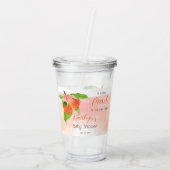 Verre En Acrylique Une Petite Pêche Est En Chemin Fille Baby shower (Dos)