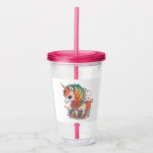 Verre En Acrylique UNICORN 16oz, Fuchsia Pink (Devant)
