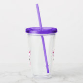 Verre En Acrylique Unicorn mignonne rose violet fille Ajouter un nom (Gauche)