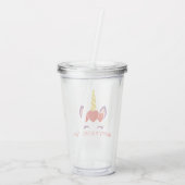 Verre En Acrylique unicorne de mignonne Valentines (Dos)