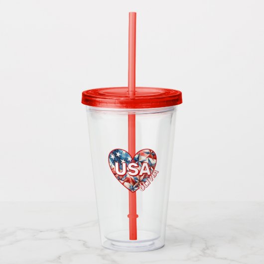 Verre En Acrylique USA Ajouter un nom (Devant)