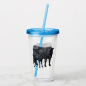 Verre En Acrylique Vache Angus Noire et veau mignon (Dos)