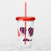 Verre En Acrylique Valentines Jour Punk Coeurs pointillés Monogramme (Droite)