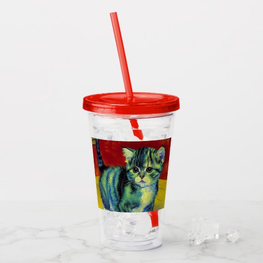 Verre En Acrylique Van Gogh Tabby Cat (Devant glace)