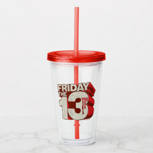 Verre En Acrylique Vendredi 13 Logo 3D empilé saignant