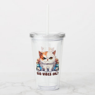 Verre En Acrylique Vibes incorrectes uniquement - Fierce Chat & Skuls