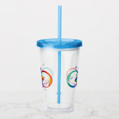 Verre En Acrylique Vibrant infinity with rainbow butterfly on black (Droite)