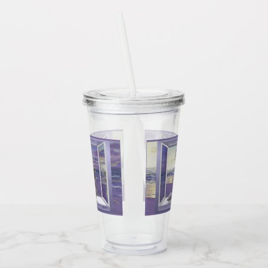 Verre En Acrylique violettes dans un bocal de lune (Gauche)