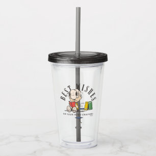 Verre En Acrylique Vœux de fin d'études Peanuts Snoopy lisant