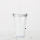 Verre En Acrylique Votre nom de bateau Bleu Ancre Compass (Droite)