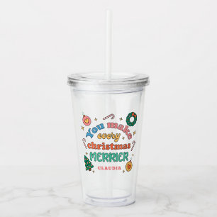 Verre En Acrylique Vous Faîtes Chaque Joyeux Noël Cute Rétro
