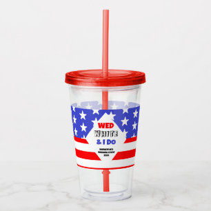 Verre En Acrylique Wed, White & I Do Patriotic Mariage Event