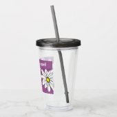 Verre En Acrylique Whimsical Daisy - orchidée - nom de script tendanc (Gauche)
