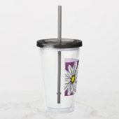 Verre En Acrylique Whimsical Daisy - orchidée - nom de script tendanc (Droite)