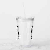 Verre En Acrylique Winking Cat on a Piano Bars of Wavy Music Notes (Gauche)