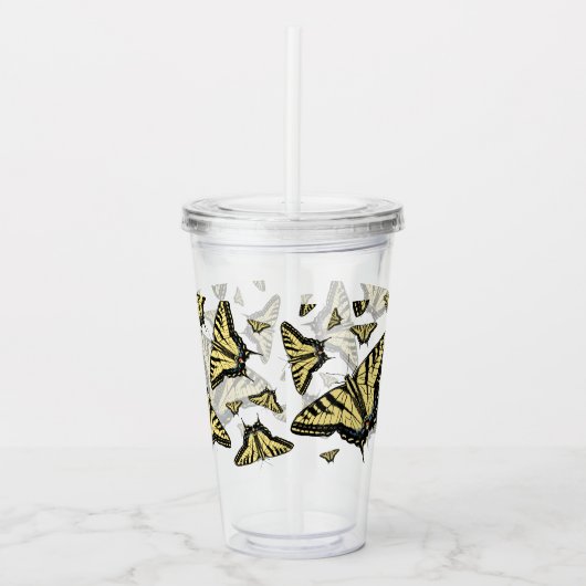 Verre En Acrylique Yellow Swallowtail Butterflies (Devant)