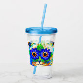 Verre En Acrylique Yeux de fleurs de chat (Dos)