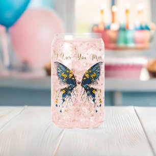 Verre en forme de papillon boisé