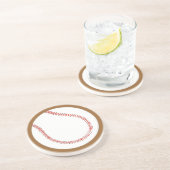 Verre En Grès Baseball blanc rouge personnalisé sur Dessous de v (Côté)