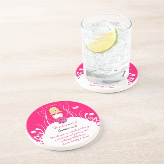 Verre En Grès Blonde côté partie Bridesmaid Mariage Dessous de v (Côté)