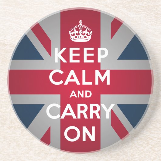 Verre En Grès British Keep Calm Carry British Flag Dessous de ve (Devant)